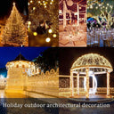 Solar Powered Fairy Lights Outdoor Festoon String - Christmas Yard Decoration  ourlum.com   