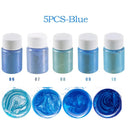 36-Color Shimmering Mica Powder Set for DIY Crafts and Soap Making  ourlum.com 5 Color-Blue 1 set 