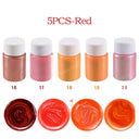 36-Color Shimmering Mica Powder Set for DIY Crafts and Soap Making  ourlum.com 5 Color-Red 1 set 