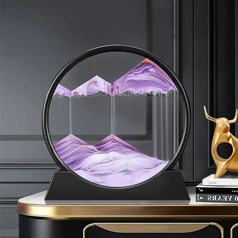 Deep Sea Sandscape 3D Moving Sand Art Hourglass Flowing Sand Painting Glass Frame Office Home Decor Gift  ourlum.com   