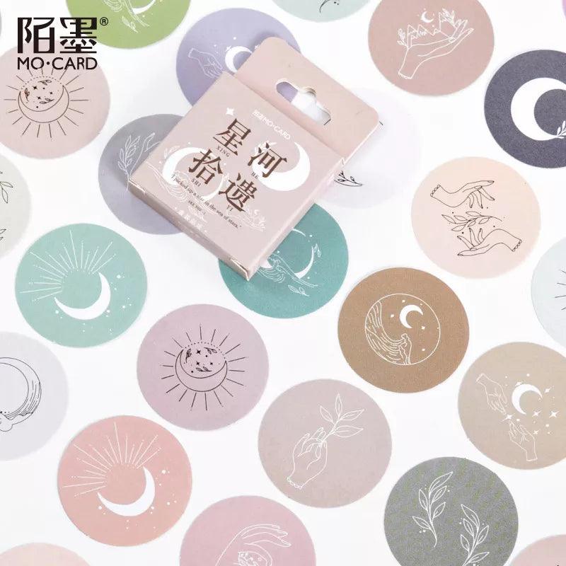 Moonlit Sky Scrapbooking Sticker Set - 45 Pieces of Celestial Designs for Journals, Planners, and Crafts  ourlum.com   