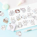 Whimsical Cat and Dog Sticker Set for Delightful Journaling