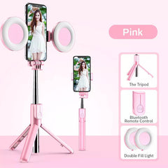 iPhone Selfie Stick with LED Ring Light and Tripod: Ultimate All-in-One Capture Solution - Perfect Shots Made Easy