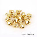 Gold Jingle Bells Iron Pendants Set - Festive Christmas Decor and DIY Crafts  ourlum.com 12mm 70Pcs  