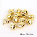 Gold Jingle Bells Iron Pendants Set - Festive Christmas Decor and DIY Crafts  ourlum.com 14mm 50Pcs  