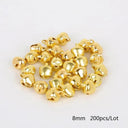 Gold Jingle Bells Iron Pendants Set - Festive Christmas Decor and DIY Crafts  ourlum.com 8mm 200Pcs  