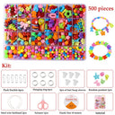 500pcs Colorful Acrylic Beads Jewelry Making Kit for Kids - Creative DIY Crafting Toy Gift  ourlum.com D  