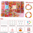 500pcs Colorful Acrylic Beads Jewelry Making Kit for Kids - Creative DIY Crafting Toy Gift  ourlum.com E  