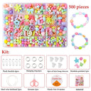 500pcs Colorful Acrylic Beads Jewelry Making Kit for Kids - Creative DIY Crafting Toy Gift  ourlum.com A  