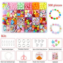 500pcs Colorful Acrylic Beads Jewelry Making Kit for Kids - Creative DIY Crafting Toy Gift  ourlum.com B  