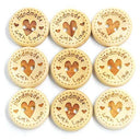 Wooden Love Letter Buttons Set for DIY Sewing and Scrapbooking  ourlum.com 100pcs D 15 mm United State