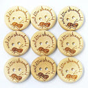 Wooden Love Letter Buttons Set for DIY Sewing and Scrapbooking  ourlum.com 100pcs E 15 mm United State