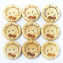 Wooden Love Letter Buttons Set for DIY Sewing and Scrapbooking  ourlum.com 50pcs E 15 mm United State