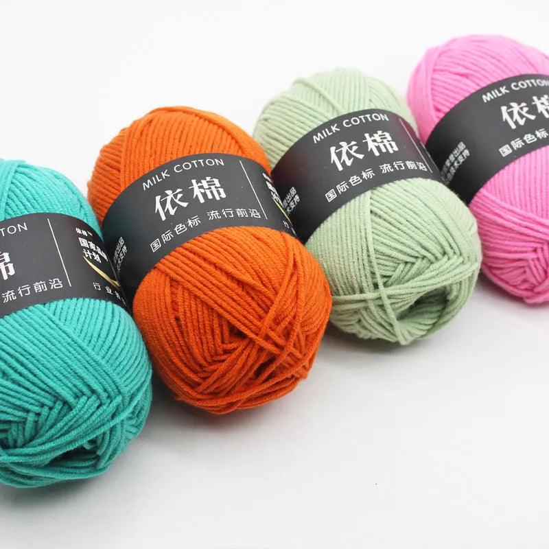 Luxurious 4ply Milk Cotton Yarn Set for Knitting and Crochet - 50g - 78 Vibrant Colors  ourlum.com   