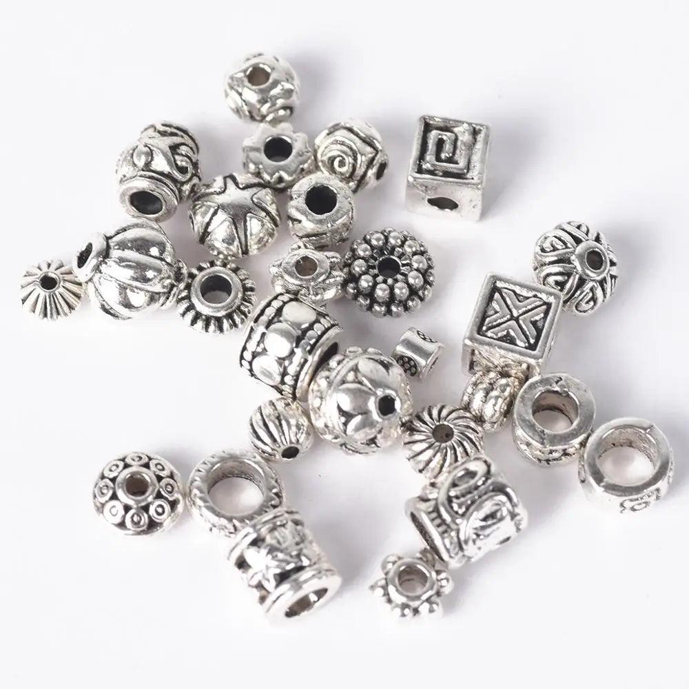 50pcs Tibetan Silver Alloy Spacer Beads Set for Handmade Jewelry Crafts  ourlum.com   