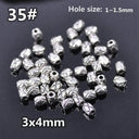 50pcs Tibetan Silver Alloy Spacer Beads Set for Handmade Jewelry Crafts  ourlum.com 35 United State 