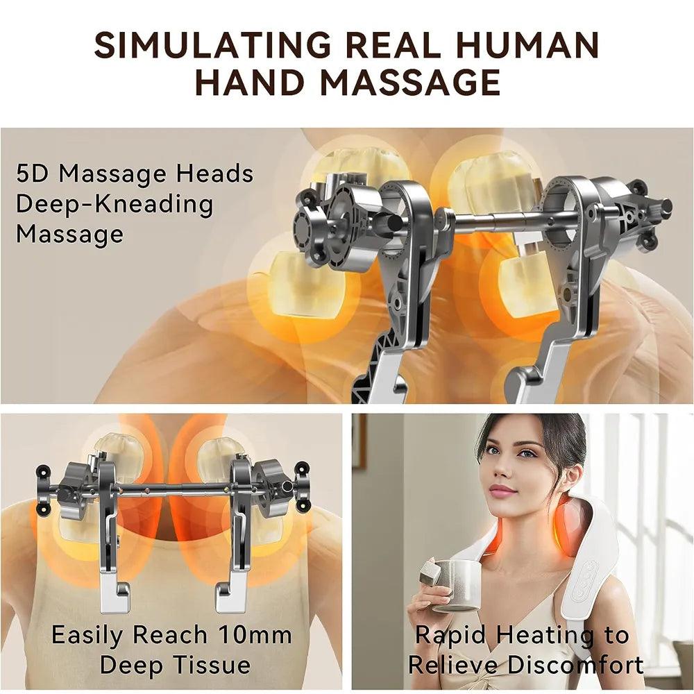 Ultimate Relaxation 5D Shiatsu Neck Massager with Heat Therapy for Shoulder Pain Relief  ourlum.com   