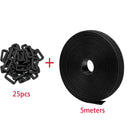 Adjustable Nylon Hook and Loop Straps Bundle Kit with Metal Buckles - 5M Cut-to-Length Cord Organizer  ourlum.com black wide 2cm 