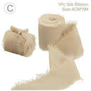 Silk Chiffon Frayed Ribbon Roll for Wedding Decor and DIY Crafts  ourlum.com 4 4CMX5M 