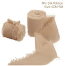 Silk Chiffon Frayed Ribbon Roll for Wedding Decor and DIY Crafts  ourlum.com 33 4CMX5M 