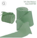 Silk Chiffon Frayed Ribbon Roll for Wedding Decor and DIY Crafts  ourlum.com 3 4CMX5M 