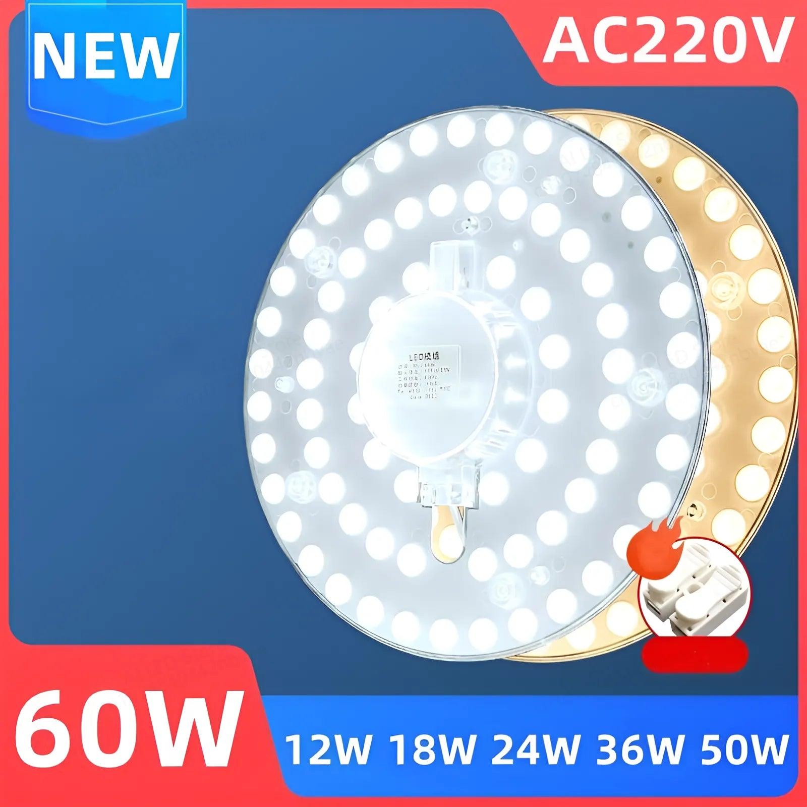 LED Round Panel Ceiling Light Fixture - Energy Efficient 60W-12W Circular Lamp Board with 360° Beam Angle  ourlum.com   