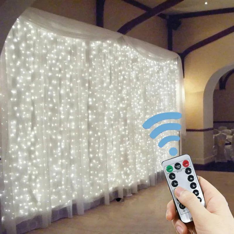 Enchanting USB LED Curtain Lights for New Year, Christmas, Wedding, and Garden Décor  ourlum.com   