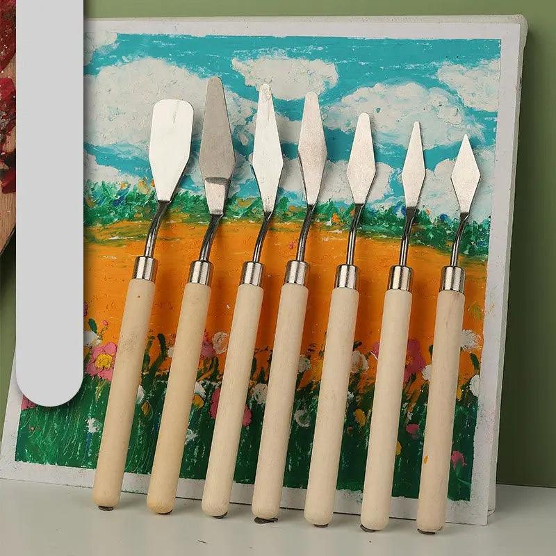 7-Piece High-Quality Stainless Steel Oil Painting Knife Set for Artists  ourlum.com   