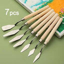 7-Piece High-Quality Stainless Steel Oil Painting Knife Set for Artists  ourlum.com 7pcs  