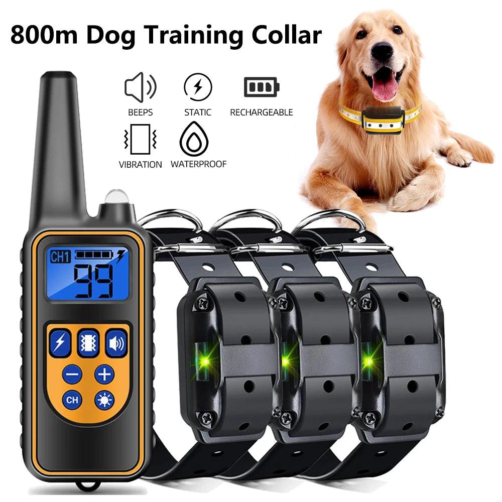 800m Waterproof Rechargeable Digital Dog Training Collar with LCD Display - Advanced Remote Control for Effective Training  ourlum.com   