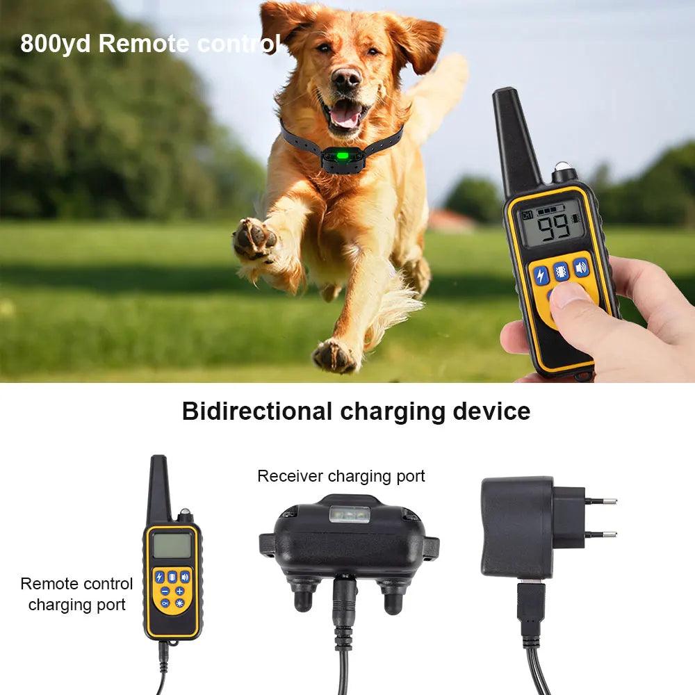 800m Waterproof Rechargeable Digital Dog Training Collar with LCD Display - Advanced Remote Control for Effective Training  ourlum.com   