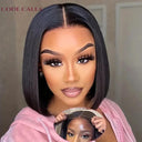 Premium Human Hair Lace Front Bob Wig - 4x4 Glueless Style