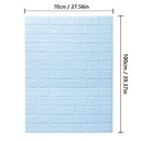 3D Brick Pattern Self-Adhesive Waterproof Wall Sticker Home Decor  ourlum.com Light-blue 5pcs-70cmX1m 