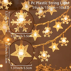 Enchanting Snowflake LED Fairy Lights: Festive Holiday Home Decoration