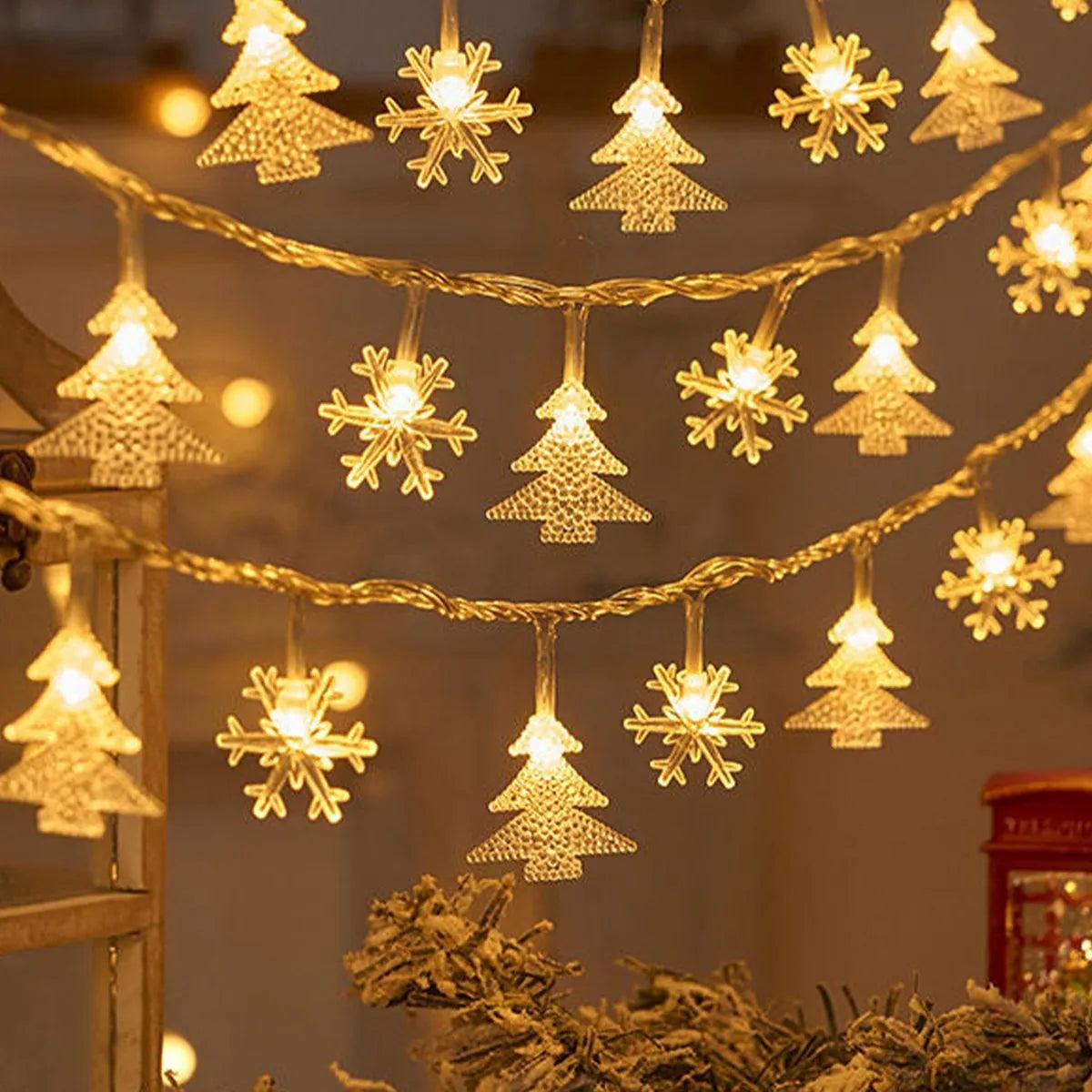 Snowflake LED String Lights: Festive Christmas Home Decoration Fairy Light  ourlum.com   