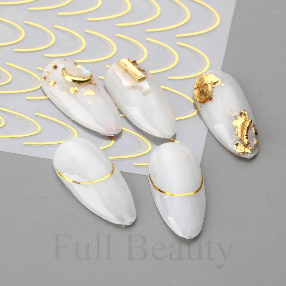 Gold Rose 3D Nail Art Stickers for Chic Manicures