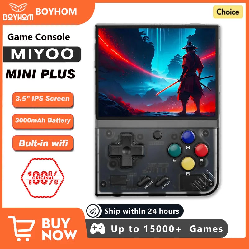 MIYOO Mini Plus Portable Retro Handheld Game Console 3.5-inch IPS HD Screen Children's Gift Linux System Classic Gaming Emulator