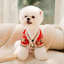 Chic Striped Winter Pet Sweater: Stylish & Cozy Knitted Cardigan for Dogs & Cats  ourlum.com Red XS 