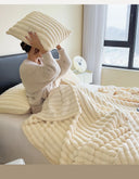 New Artificial Rabbit Plush Warm Blanket Soft Coral Fleece