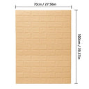 3D Brick Pattern Self-Adhesive Waterproof Wall Sticker Home Decor  ourlum.com light-yellow 5pcs-70cmX1m 