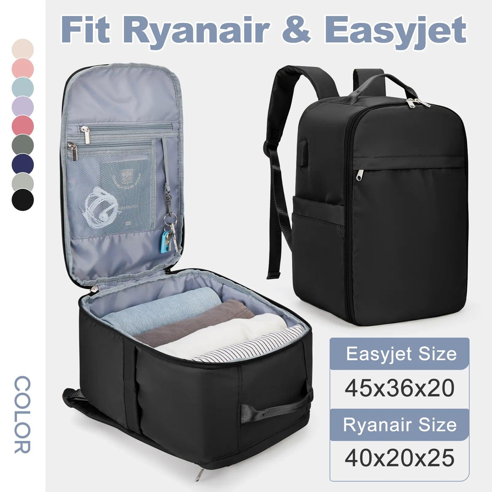 Ryanair Stylish Cabin Travel Backpack: Laptop Compartment, Air Travel Friendly  ourlum.com   