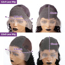 40 Inch HD Transparent Deep Wave Lace Front Wig 250 Density