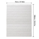 3D Brick Pattern Self-Adhesive Waterproof Wall Sticker Home Decor  ourlum.com White 5pcs-70cmX1m 