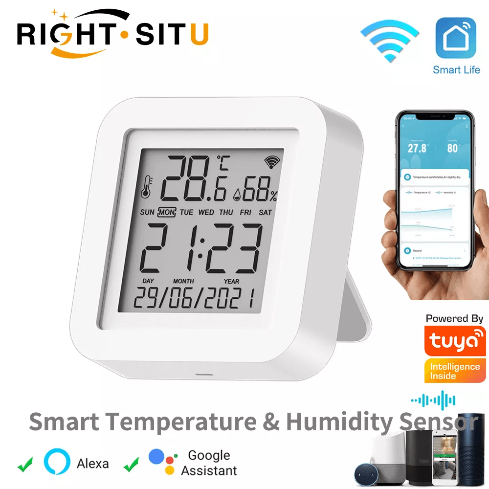 SmartLife WiFi Hygrometer for Smart Home: Alexa Temperature & Humidity Sensor  ourlum.com   