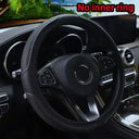 1pcs Artificial Leather Three-Dimensional Embossed Car Steering Wheel Cover 14.5-15 Inches