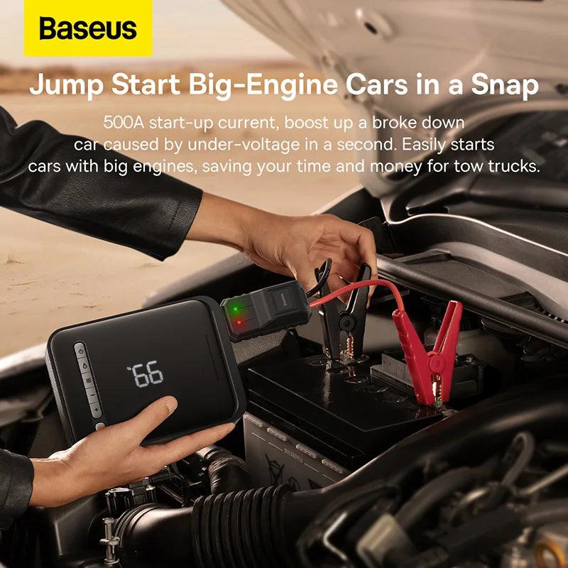 Baseus 2 in 1 Car Jump Starter Car Wireless Tire Inflator Pump Air Compressor Power Bank Potable Battery 1000A Fast Charging