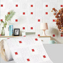 3D Brick Pattern Self-Adhesive Waterproof Wall Sticker Home Decor  ourlum.com Red-2 5pcs-70cmX1m 