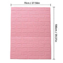 3D Brick Pattern Self-Adhesive Waterproof Wall Sticker Home Decor  ourlum.com Pink 5pcs-70cmX1m 