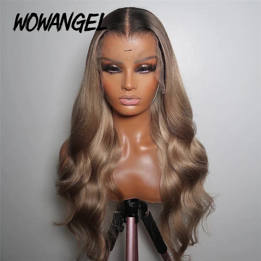 28-Inch Ash Blonde Body Wave Lace Front Wig - 100% Human Hair, Glueless & Pre-Plucked Natural Hairline