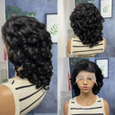 Short Bouncy Curly Human Hair Wig 13x4 Lace Frontal